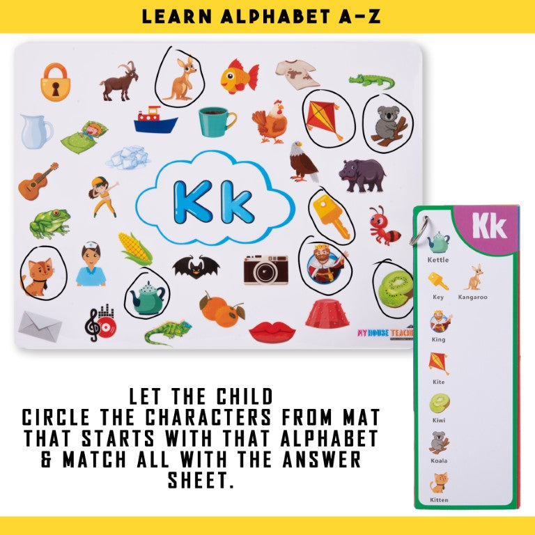 Alphabet A to Z Picture Search Activity with 26 Reusable Mats