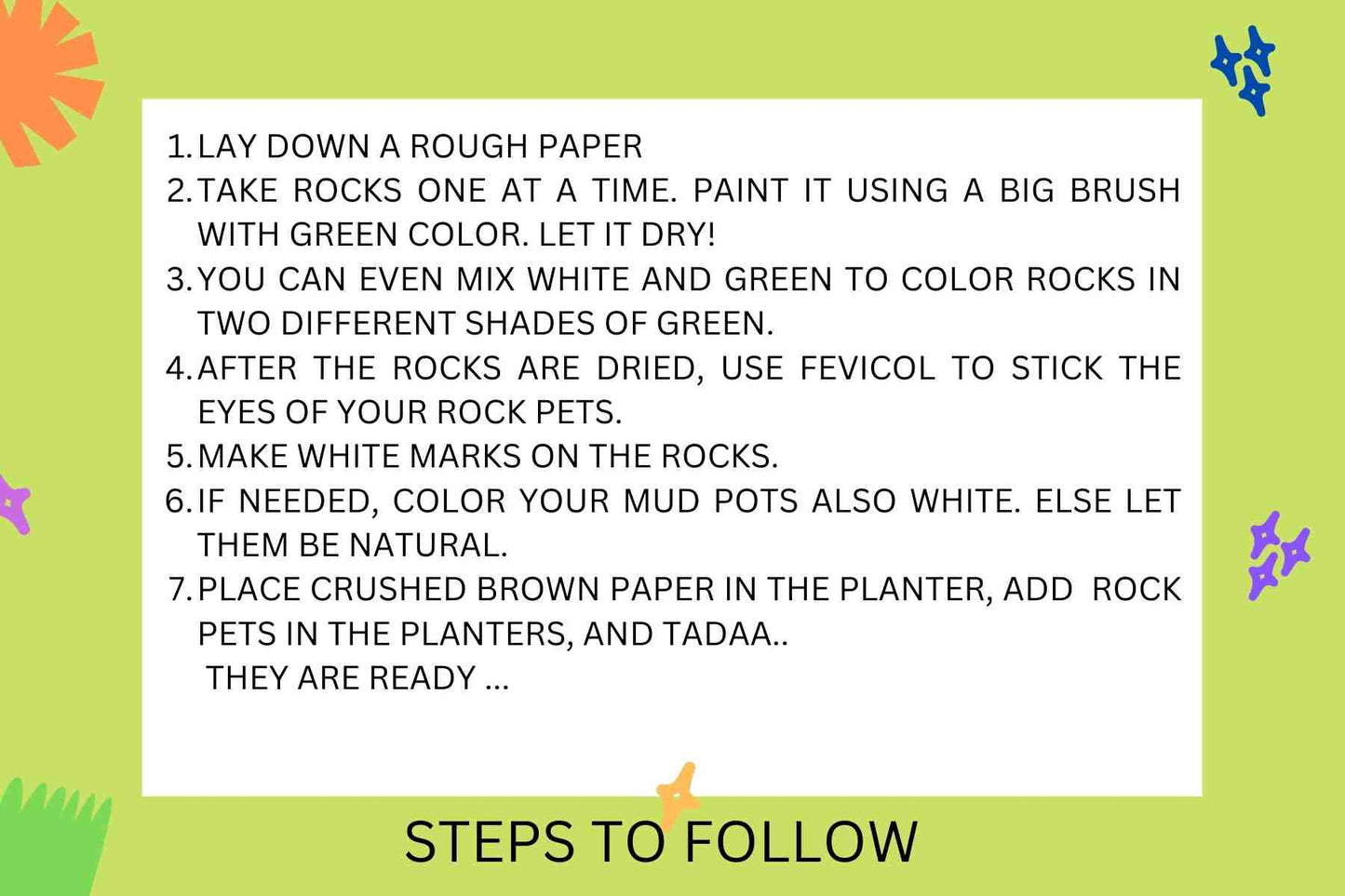 My House Teacher DIY Cactus Rock Painting Set With A Planter, Educational Toys For Kids Learning, Kids Activities Toys
