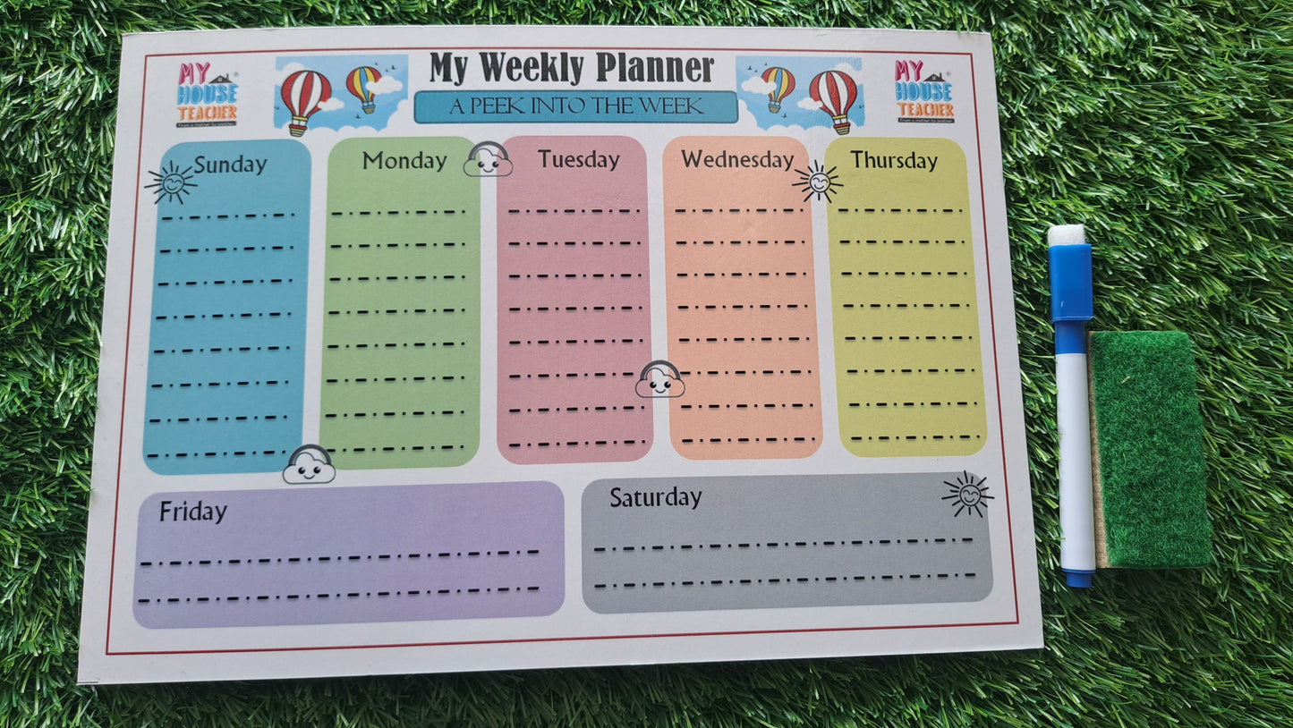 My House Teacher My Weekly Planner, Educational Toys For Kids Learning, Kids Activities Toys