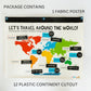 Continents And  Oceans  Fabric Poster  (2 By 2.5 Feet)