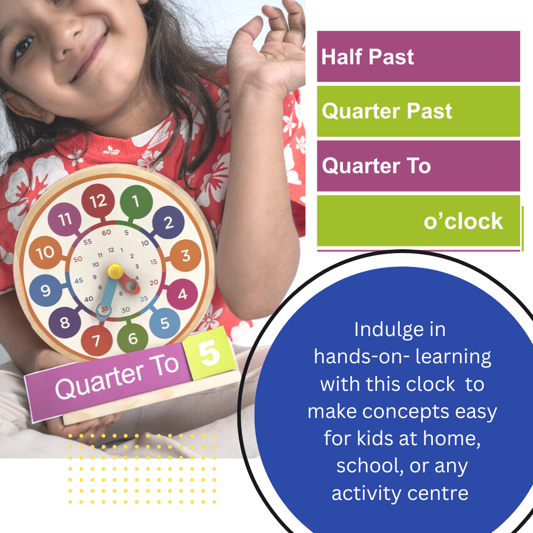 My House Teacher My First Wooden Clock Friend - All Time Concepts In One, Educational Toys For Kids Learning, Kids Activities Toys