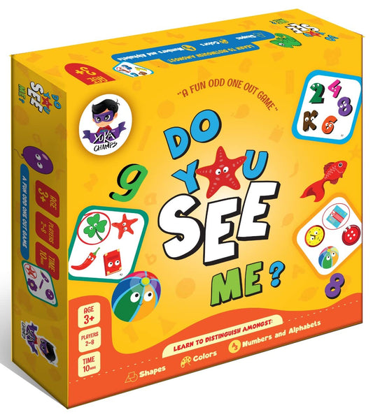 My House Teacher DO You See ME ? 2 Card Game Easy to Learn Shapes, Colors, Numbers and Alphabets Puzzles Cards, Educational Toys For Kids Learning, Kids Activities Toys