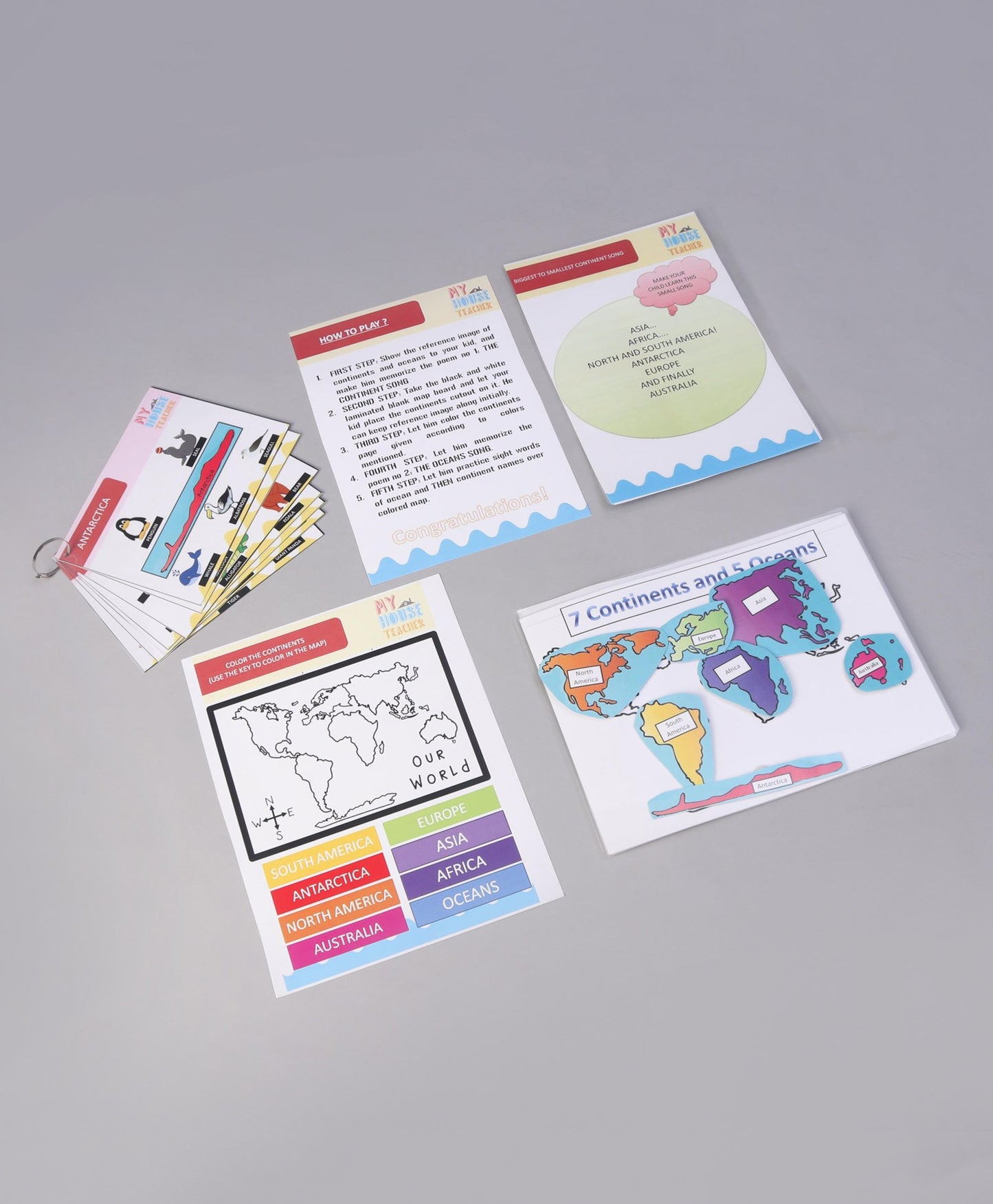 Continents and Oceans Fun Learning Activity Pack