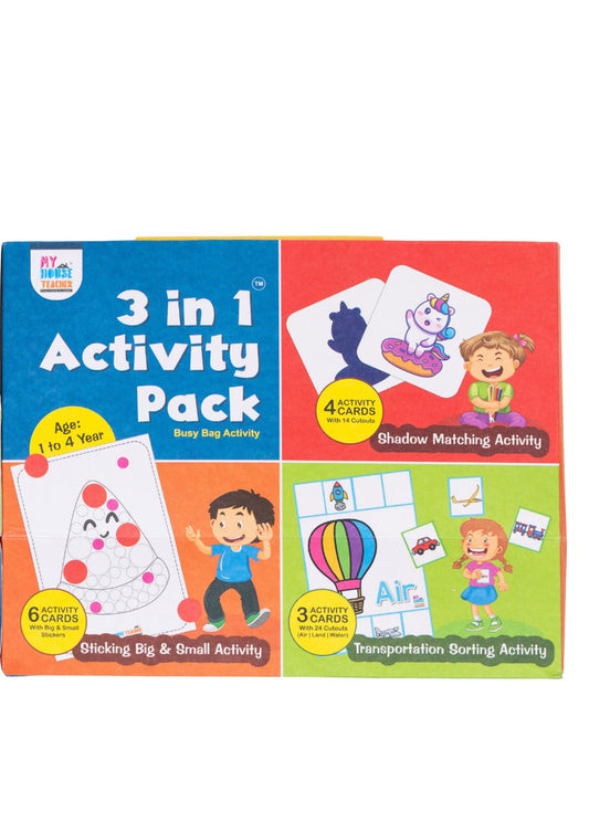 3 in 1 Activity Set 2 For Toddlers - Shadow Matching, Sticking and Transport Sorting Skills