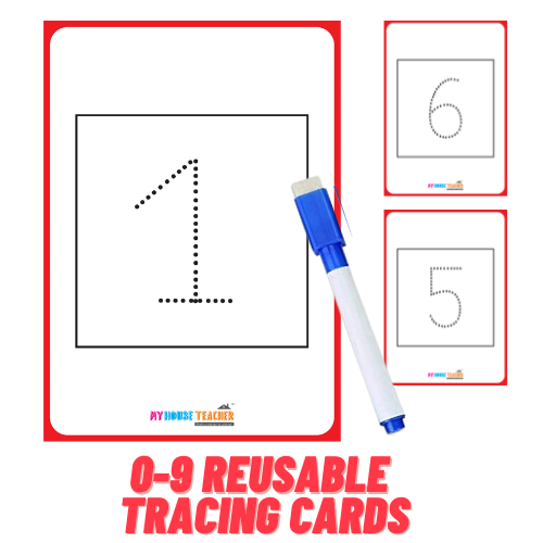 My House Teacher Numbers 0-9 Tracing Reusable Flashcards, Educational Toys For Kids Learning, Kids Activities Toys