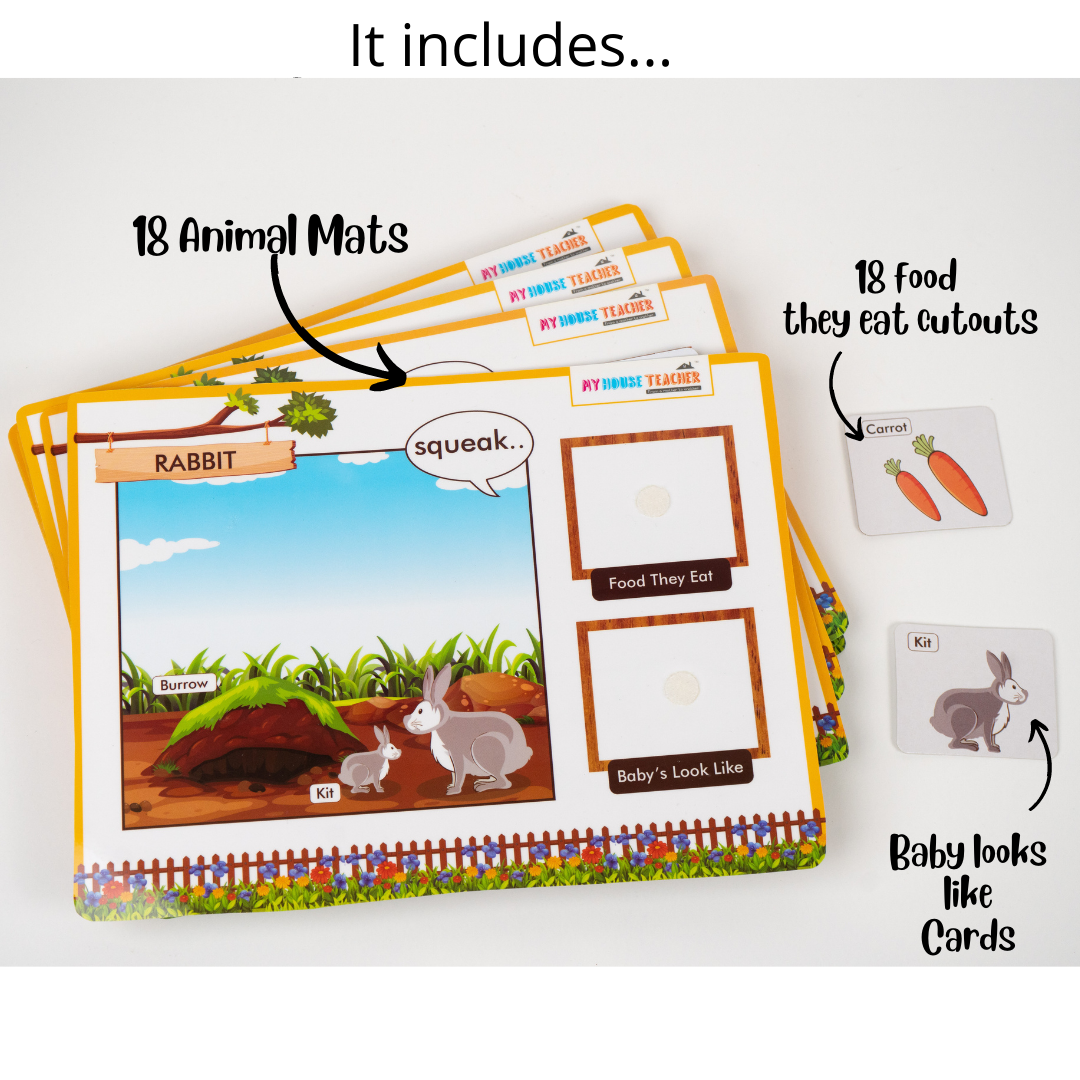 All About 18 Animals Non-Tearable Learning Pack for babies and toddlers